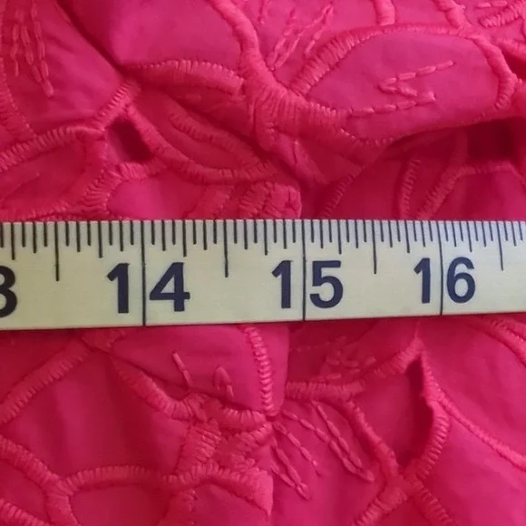 NWT Cara Cara Hart Dress Hibiscus Eyelet Cotton Puff Sleeve Mini NWT Size 2 - Picture 10 of 10